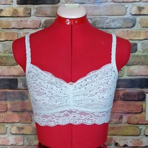 Pink VS Stone Embellished Lace Bralette Sz S